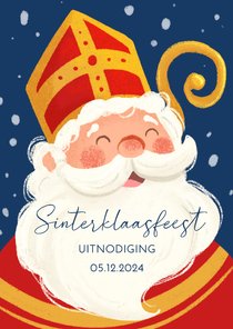 Leuke Sinterklaaskaart met uitnodiging voor Sinterklaasfeest