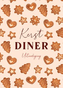 Leuke uitnodiging kerstdiner met kerstkoekjes