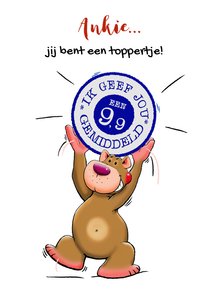 Leuke vriendschap kaart met beertje en stempel 9,5