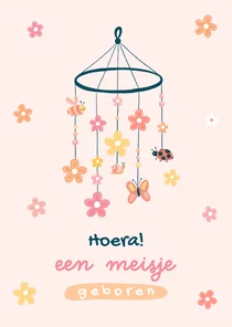 Lief felicitatiekaartje voor geboorte van een dochter