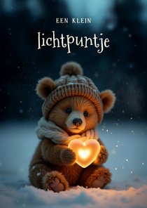 Lief sterktekaartje met beer een klein lichtpuntje