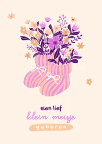 Lief trendy felicitatiekaartje voor geboorte dochter