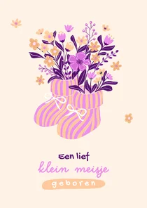 Lief trendy felicitatiekaartje voor geboorte dochter