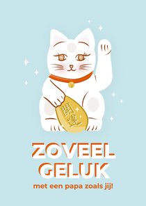  Lief vaderdagkaartje met lucky cat zoveel geluk blauw