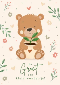 Lieve felicitatiekaart voor een plantmom die zwanger is