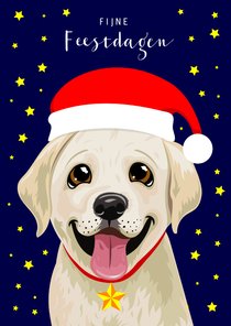 Lieve kerstkaart met labrador puppy