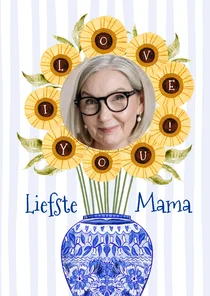 Lieve moederdagkaart liefste mama bloemen watercolor foto