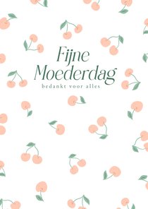 Lieve moederdagkaart met kersjes fijne moederdag