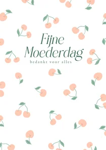 Lieve moederdagkaart met kersjes fijne moederdag