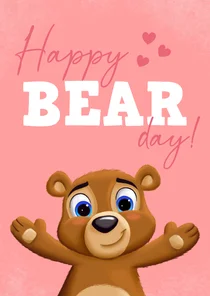 Lieve verjaardagskaart met lief beertje: Happy Bearday!