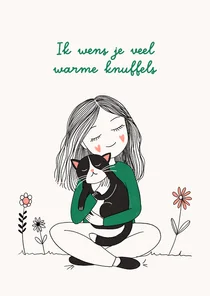 Lieve wenskaart een warme knuffel voor jou