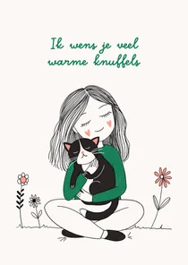 Lieve wenskaart een warme knuffel voor jou
