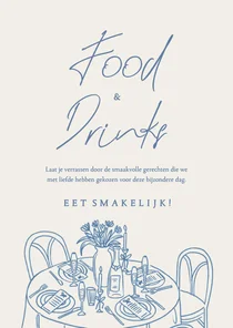 Menukaart feest bruiloft doodle tekening