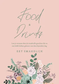 Menukaart minimalistisch klassiek bloemen