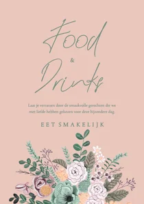 Menukaart minimalistisch klassiek bloemen