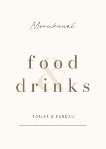 Menukaart minimalistische beige met bruin food & drinks