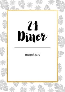 Menukaart voor een 21 diner met botanische print