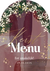 Menukaart watercolor kerst bubbels goud