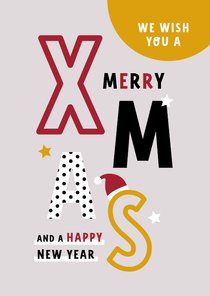 Merry Xmas hippe typografie 