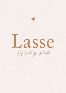 Minimalistisch beige geboortekaartje met papiertextuur