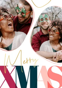 Minimalistisch kerstkaartje wit xmas abstract met foto