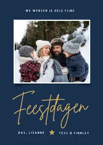 Minimalistische strakke kerstkaart met eigen foto en tekst