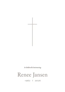 Minimalistische witte rouwkaart met subtiel kruisje