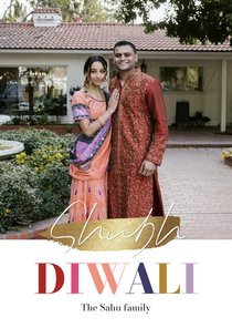 Modere Diwali kaart 'Shubh Diwali' typografie kleurrijk foto