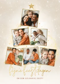 Moderne fotocollage fotokaart sterren, glitters & kerstboom