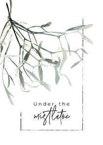 Moderne kerstkaart met mistletoe