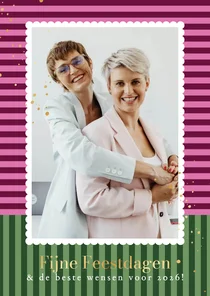 Moderne kerstkaart zakelijk streeppatroon kleurrijk foto