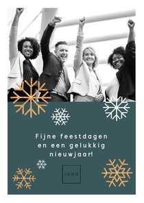 Moderne, stijlvolle zakelijke kerstkaart met eigen foto