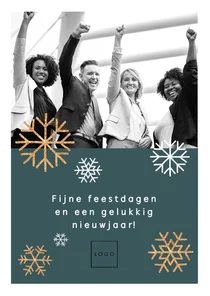 Moderne, stijlvolle zakelijke kerstkaart met eigen foto