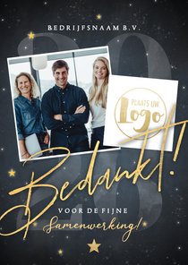 Moderne zakelijke kerst fotokaart bedankt foto sterren 2026