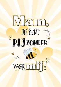 Moederdag jij bent BIJzonder handlettering zonnestralen