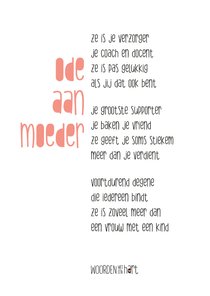 Moederdag kaart gedicht ode aan moeder