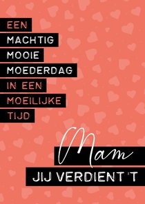 Moederdag kaart in een moeilijke tijd