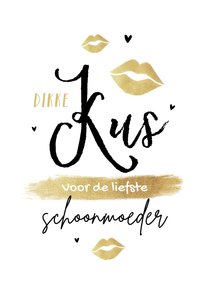 Moederdag kaart schoonmoeder dikke kus mama liefde