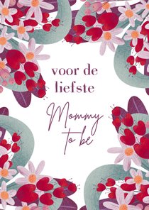 Moederdag kaart voor mommy to be met bloemen