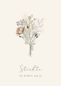 Moederdag sterkte kaart droogbloemen bij overleden moeder