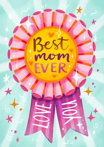 Moederdagkaart beste moeder award medaille liefste mama