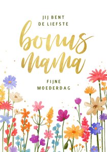 Moederdagkaart bloemen bonus mama fijne moederdag