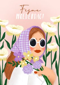Moederdagkaart fijne moederdag met illustratie