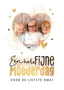 Moederdagkaart liefste oma fijne Moederdag hartjes goud