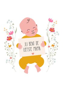 Moederdagkaart met baby