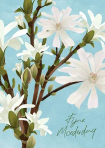 Moederdagkaart met magnoliabloemen