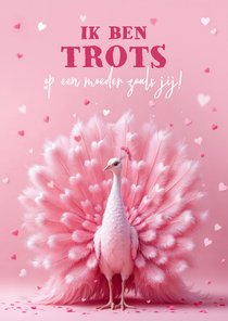Moederdagkaart trots op jou mama pauw hartjes liefde