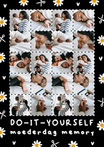 Moederdagkaart uitknip memory met eigen foto's