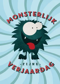 Monsterlijk fijne verjaardagskaart