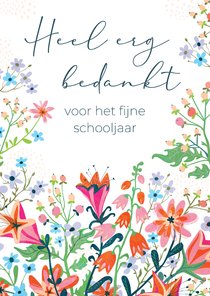 Mooi bedankkaart met wilde bloemen